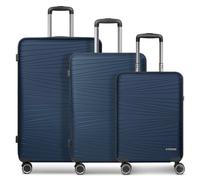 Franky Dallas 3.0 Set de valises à 4 roulettes 3 pièces avec soufflet d'extension bleu