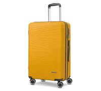 Franky Dallas 3.0 Valise rigide à 4 roulettes, Jaune, Koffer M 65 cm erweiterbar, Valise à double roulettes et serrure TSA