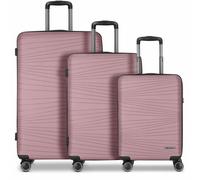 Franky Dallas 3.0 Set de valises à 4 roulettes 3 pièces avec soufflet d'extension rose
