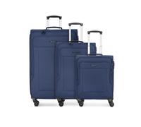Franky Melbourne 3.0 Trolleys & Valise Set 3-Pieces | Set de Trolley à Coque Souple avec poignée blocable, Soufflet Extensible, Compartiment pour Chemise et Serrure à Combinaison | 34L/56L/90L
