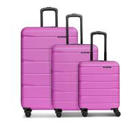 Franky Munich 4.0 Set de valises à 4 roulettes 3 pièces avec soufflet extensible rose