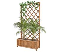 FRANKYSTAR Dorothy - Jardinière en bois de cèdre imprégné avec espalier H180 cm - ébène