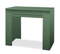 FRANKYSTAR Fortino - Console de table extensible 91 x 50/250 cm avec 4 rallonges en mélamine anti-rayures Vert sauge