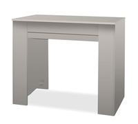 FRANKYSTAR Fortino - Console de table extensible 91 x 50/250 cm avec 4 rallonges en mélamine anti-rayures taupe