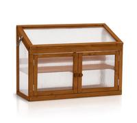 Frankystar Kinto - Mini Serre de Balcon Jardin 90x70x37 cm Porte Plantes pour Intérieur et Extérieur en Bois d'Épicéa et Polycarbonate