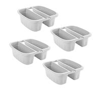 FRANKYSTAR Klunia 40 Lot de 4 jardinières doubles de 40 cm avec crochets réglables et réserve d'eau (blanc)