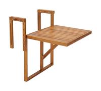FRANKYSTAR® Qiko - Table basse de balcon pliable, 46,5 x 75 x 60 cm, étagère suspendue pour extérieur, en bois d'acacia