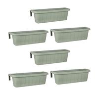 FRANKYSTAR Rondine 60 - lot de 6 balconières tressées de 60 cm avec accouplements réglables et réserve d'eau (Sauge)
