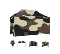 FRANKYSTAR® Taman - Tonnelle de jardin pliable 3 x 4,5 m - Imperméable - Résistant aux intempéries et aux UV avec toiles latérales et moustiquaire camouflage