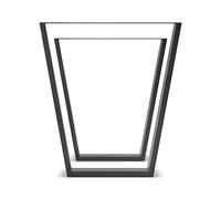 FRANKYSTAR TrapeZOID Lot de 2 pieds pour table en acier pulvérisé avec forme trapézoïdale Hauteur au sol 71 cm