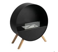 Frankystar Venere - Cheminée au bioéthanol sur pied 60×72×30 cm, brûleur inox 1 L, 2000 W, noir