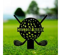 FrAnny Marqueur de tombe personnalisé en forme de silhouette de golf, cadeau de décoration pour la perte d'un être cher, piquets commémoratifs symboliques pour cimetière, cadeau de condoléances
