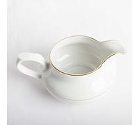 Franquihogar Saucière à sauces en porcelaine blanche avec fil d'or 350 ml pour servir des collations et décoration et petit plateau d'apéritifs assortis Lubeck