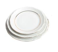 FranquiHOgar Service de table en porcelaine Rhein 18 assiettes avec bords dorés - pour 6 personnes - Élégance qualité CRC