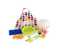 FranquiHogar Set de cuisine créatif avec moules et accessoires - tablier, bonnet, moules à gâteaux, cupcakes, sucettes, spatule, pinceau et 10 emporte-pièces - Cuisine et pâtisserie maison