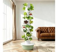 FRANREADER Économique Tour hydroponique Verticale 0,28m², 30L cuve renouvellement Eau 1x/Mois, Pompe silencieuse Auto, Chou Kale Menthe pothos, terrasse Ferme école Cadeau mère 9Layers