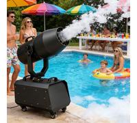 FRANREADER Machine à Mousse Soirée 2000W, Canon à Mousse Extérieur avec 2 Sachets de Poudre, Portée 5-8m Couvre 50㎡, Rotation Auto pour Fête, Mariage, Concert, Événement