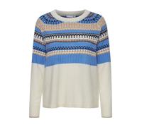 Fransa Pull-over bleu roi / noisette / noir / blanc cassé, Taille M