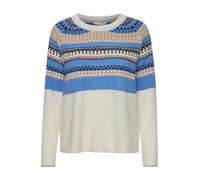 Fransa Pull-over bleu roi / noisette / noir / blanc cassé, Taille S