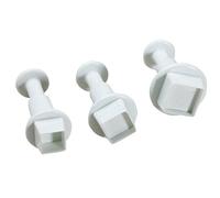 Fransande Lot de 3 emporte-pièces en de carré pour décoration de gâteaux (blanc).