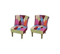 vidaXL Franse stoelen st met patchwork ontwerp tissu Multicolore G