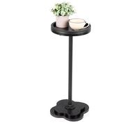 Frantdrw Table d'appoint moderne pour petits espaces - Table de chevet avec pieds en métal massif et base lestée pour salon, canapé, chambre à coucher et bureau (noir)