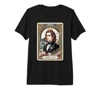 Franz Liszt Compossier Pianiste Tarot T-Shirt Haut de Gamme