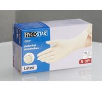 Gants en latex 'GRIP', S, blanc - Boîte de 100 gants