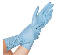 Franz Mensch Hygostar Safe Long Lot de 100 gants jetables en nitrile sans latex et sans poudre, blancs, 10/XL, 30 cm, extra longs et robustes, tige longue