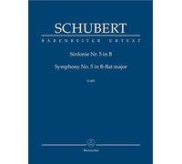 Franz schubert : symphony no.5 in b-flat major - d 485 - partition d'etude - en si bemol majeur