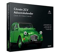 Franzis- Calendrier de l'Avent Citroën 2 CV (Canard) en Vert, kit de Construction de véhicule à l'échelle 1:38, Module sonore et Livre d'accompagnement, à partir de 14 Ans, 55154-2, coloré