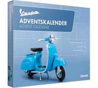 FRANZIS 67172 - Calendrier de l'Avent Vespa, kit de modélisme en métal à l'échelle 1:18, module sonore et livre d'accompagnement de 52 pages inclus
