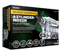 Franzis 67175 - Le Grand kit Technique Moteur 4 cylindres, modèle à l'échelle 1:3, 100 Composants à Brancher et Visser, avec Module sonore, Instructions (français Non Garanti) et livret