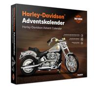 FRANZIS 67284 - Calendrier de l'Avent Harley-Davidson - Kit de modélisme à l'échelle 1:43, avec module sonore et livre d'accompagnement de 52 pages
