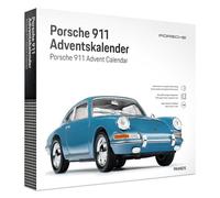 FRANZIS 67664 Porsche 911 Calendrier de l'Avent - Kit de modélisme à l'échelle 1:43, avec module sonore et livre d'accompagnement de 52 pages