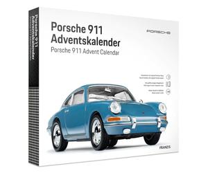 FRANZIS 67664 Porsche 911 Calendrier de l'Avent - Kit de modélisme à l'échelle 1:43, avec module sonore et livre d'accompagnement de 52 pages