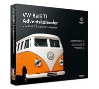 Franzis- Calendrier de l'Avent VW Bulli T1, kit de Construction de véhicule à l'échelle 1:43, Module sonore et Livre d'accompagnement, à partir de 14 Ans, 55134-4, coloré