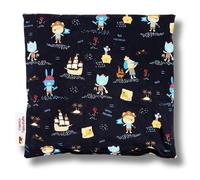 Franzis Nähstube 20x20cm Coussin aux pépins de raisin Pirates en 100% coton I Coussin aux graines de raisin 20x20 pour micro-ondes I Coussin chauffant, Oreiller aux pépins de raisin, Coussin chauffant