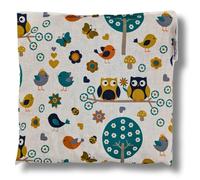 Franzis Nähstube 20x20cm Coussin d'épeautre Hibou blanc en 100% coton I Coussin en graines d'épeautre 20x20 pour micro-ondes I Coussin chauffant, Oreiller en épeautre, Coussin chauffant pour la nuque