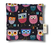 Franzis Nähstube 20x20cm Coussin d'épeautre hibou gris en 100% coton I Coussin en graines d'épeautre 20x20 pour micro-ondes I Coussin chauffant, Oreiller en épeautre, Coussin chauffant pour la nuque
