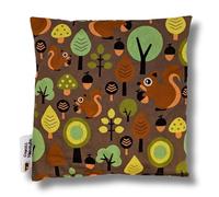 Franzis Nähstube 20x20cm Coussin épeautre Forêt brun en 100% coton I Coussin en grains épeautre 20x20 pour micro-ondes I Coussin chauffant, coussin noyau épeautre, coussin chauffant nuque