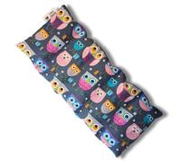 Franzis Nähstube 50x20cm Coussin aux pépins de raisin hibou gris en 100% coton I Coussin en grains de pépins de raisin 50x20 pour micro-ondes I Coussi