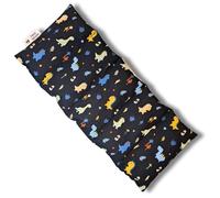 Franzis Nähstube 50x20cm Coussin d'épeautre Dino bleu en 100% coton I Coussin en graines d'épeautre 50x20 pour micro-ondes I Coussin chauffant, Oreiller en épeautre, Coussin chauffant pour la nuque