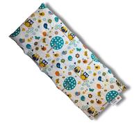 Franzis Nähstube 50x20cm Coussin d'épeautre Hibou blanc en 100% coton I Coussin en graines d'épeautre 50x20 pour micro-ondes I Coussin chauffant, Oreiller en épeautre, Coussin chauffant pour la nuque