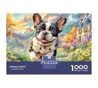 Französischer Bulldogge on Farm 1000 Stück Extra Dicke Karton Jigsaw Puzzle Für Erwachsene Und Kinder, süße Haustiere, Unmöglich Schwer Schwierig Herausfordernd Top-bewertete Puzzle 70x50cm/1000pcs