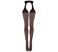 Franzoni Collant Femme 20 Deniers, Collant Voile, Collant Sexy, Collant Effet Porte-Jarretelles Sans Entrejambe - Fabriqué en Italie