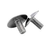FRAOMHFW 1-10 pièces M2.5 M2 M3 M4 M5 M6 304 Acier Inoxydable GB947 tête Plate Fendue Extra Large vis à tête Plate Boulon à tête Ronde Plate(2.5X8 10P)