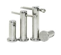 FRAOMHFW Goupille d'axe en Acier Inoxydable 304, goupille cylindrique à tête Plate avec Cheville à Trou M3 M4 M5 M6 M8 ~ M12, Broches de positionnement de goupille Fendue d'arbre(M5 10pcs,55mm)