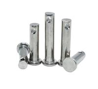 FRAOMHFW Goupille Fendue en Acier Inoxydable 304, avec Trou, tête Plate, roulement Solide, Trou cylindrique, axe de localisation, goupilles de Cheville en Rouleau GB882(5Pcs M6,55mm)