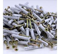 Frappe chevilles nylon 8 x 60 - Lot de 100 chevilles à frapper tête fraisée cruciforme prémonté